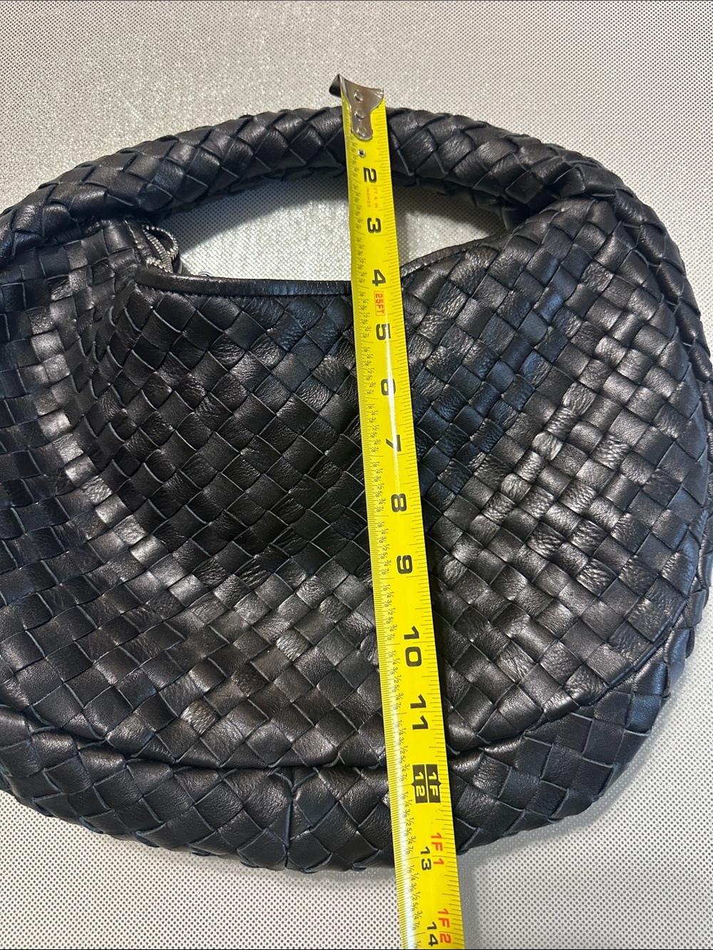 Black Woven Leather Hobo Bag - Women - Picture 8 of 9